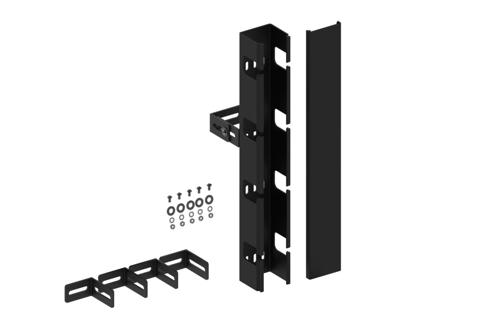 CommScope FGSB-KTW1-C | FiberGuide Vertical Duct Kit with 4in Slot Spacing and Snap-On Cover, 2x2in, Black