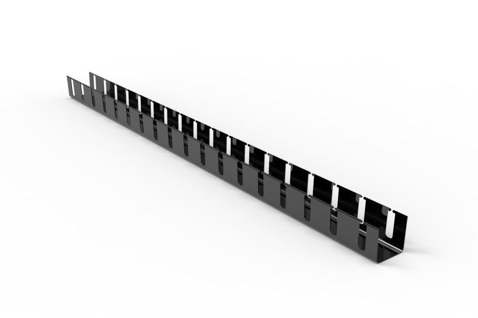 CommScope FGSB-MSHS-D | FiberGuide Vertical Straight Section with 4in Slot Spacing, 1in Slots, 4x4in, Black