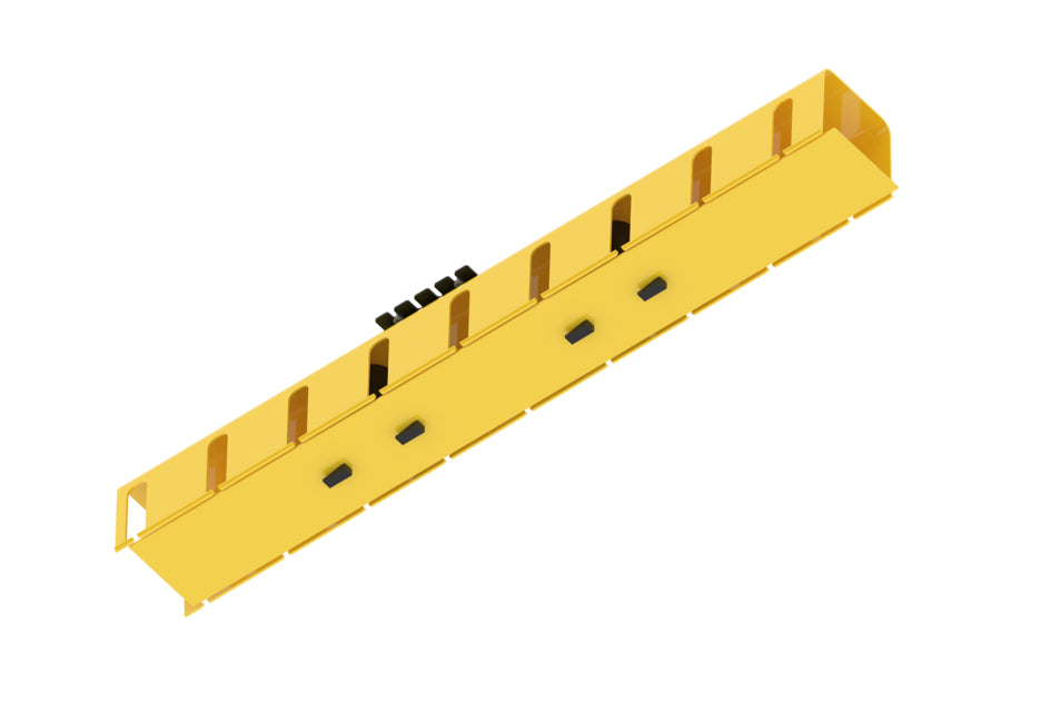 Commscope FGSKTW2DIMPB | FiberGuide Vertical Duct Kit with 3in Slot Spacing, Spools and Split See-Through Cover, 4x4in, Yellow