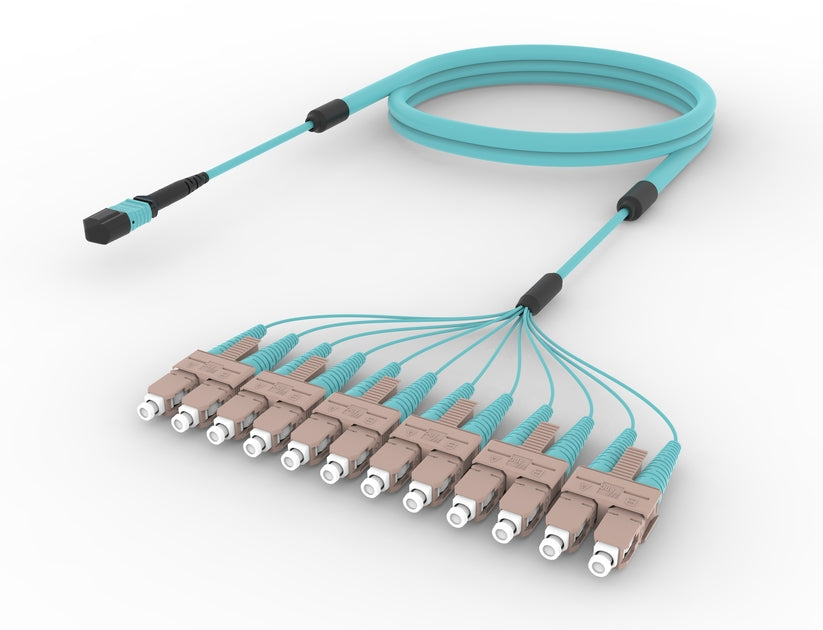CommScope FLXMPSCADMEF007 | OM4 MPO to SC/UPC, InstaPATCH 360 Ruggedized Fanout Cable, 12-Fiber, Plenum 7Ft