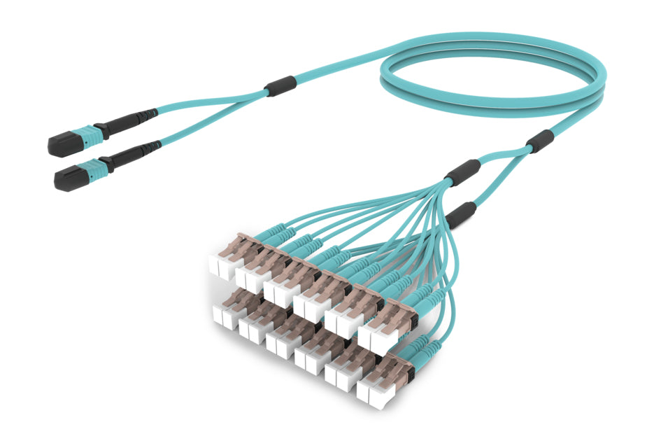 CommScope FLZMXLCAFMKF010 | 48 Inch Breakout (End A/End B), with Gland, Aqua, 10 Ft
