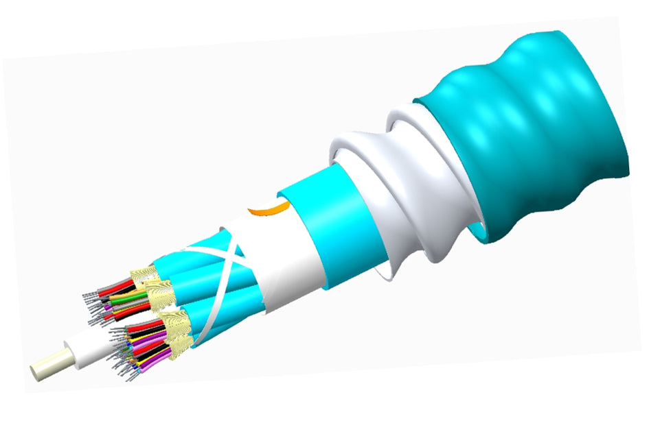 CommScope R-002-DZ-5L-FSUAQ | Riser Distribution Cable, Interlocking Aluminum Armored with Riser Jacket, 2 Fiber Single-Unit