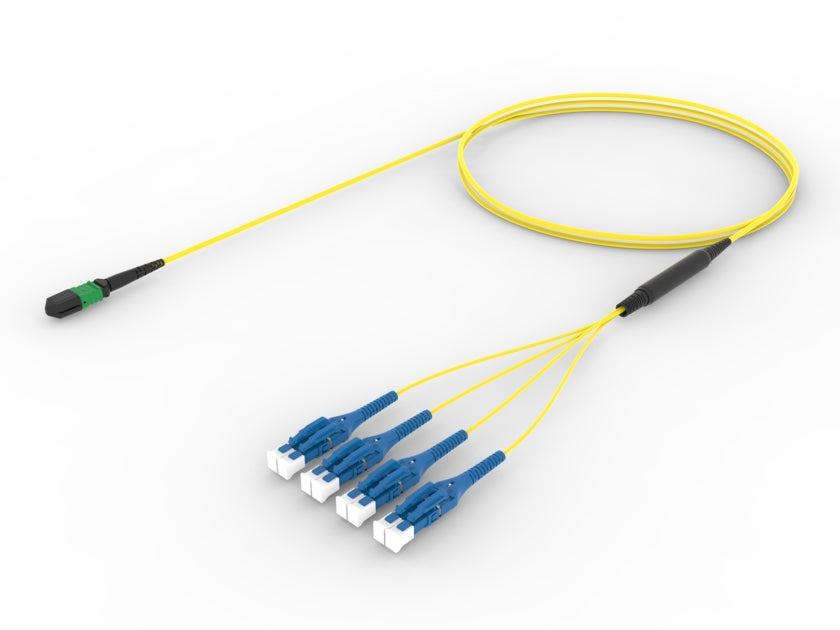 CommScope UQGQPLUF8JSM003 | Ultra Low Loss (Ull) Singlemode Mpo8 (Non-Pinned) To LC/UPC Uniboot, Fiber Array Cable Assembly, 8-Fiber, Plenum