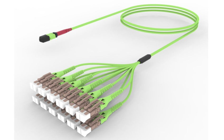 CommScope UQV2PLUHFNEF015 | Ultra Low Loss Om5 Mpo24 Unpinned To LC/UPC Uniboot 24-Fiber Plenum Array Cord