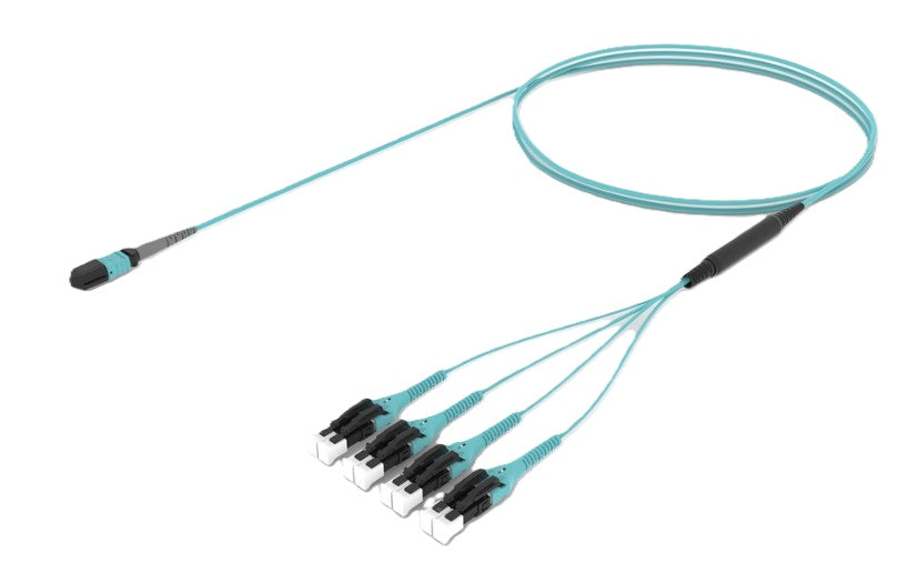 CommScope UQXQPLUF8MWM015 | Ultra Low Loss OM4 MPO8 to LC/UPC Uniboot, Fiber Array Cable Assembly, 8-Fiber, Plenum