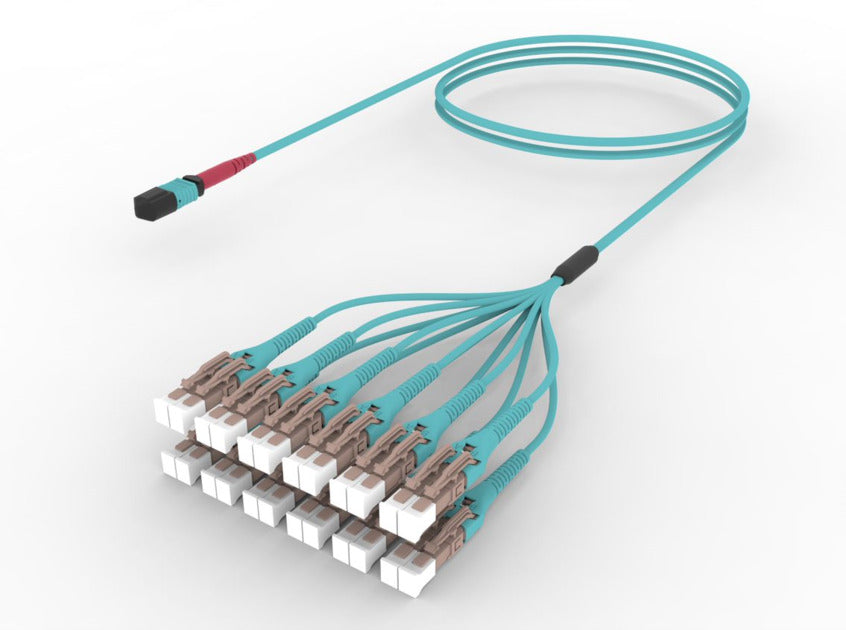 CommScope URX2XLUHFMEM010 | Ultra Low Loss OM4 MPO24 Pinned to LC/UPC Uniboot 24-Fiber LSZH/Riser Array Cord