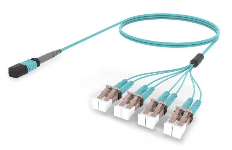 CommScope URXQPLCJ8MDF033 | Ultra Low Loss OM4 MPO8 to LC/UPC, Fiber Extension Cable Assembly, 8-Fiber, Low Smoke Zero Halogen