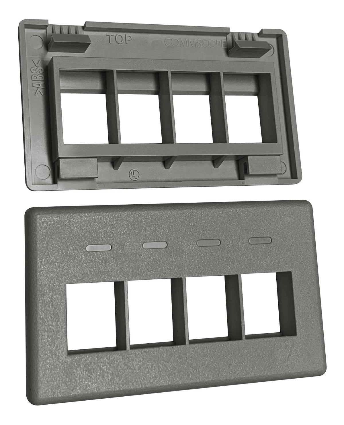 CommScope 1933134-4 | Faceplate Kit, 4 port, Flexmode, Gray