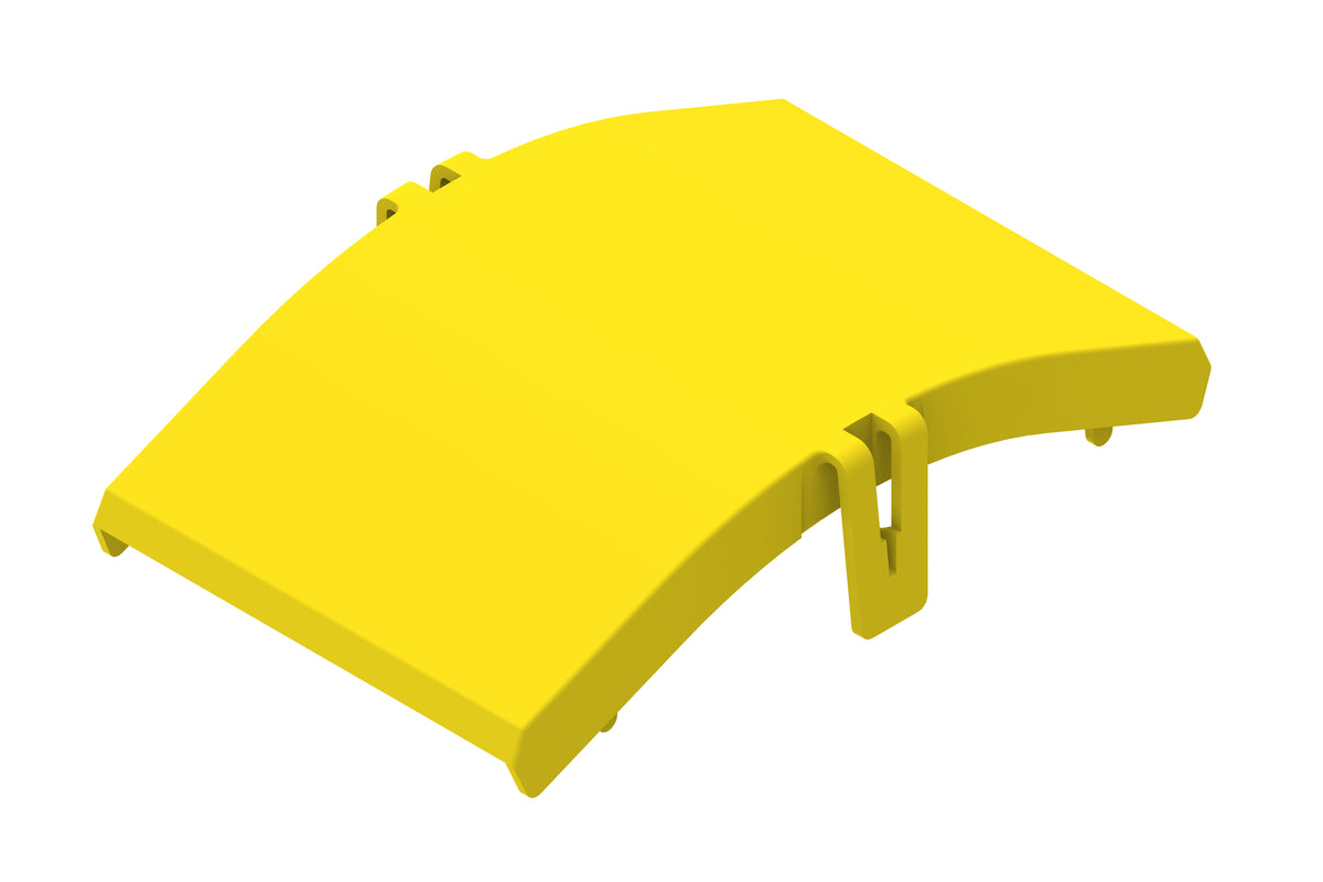 Commscope FGS-SD4E-A | FiberGuide Snap-on Cover for 45° Down Elbow, 4x4in, Yellow