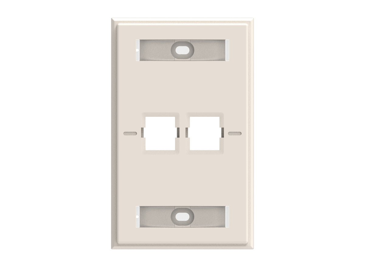 CommScope FP-LBL-2P-448 | Faceplate Kit, Labelled, 1-gang, 2 port, light almond