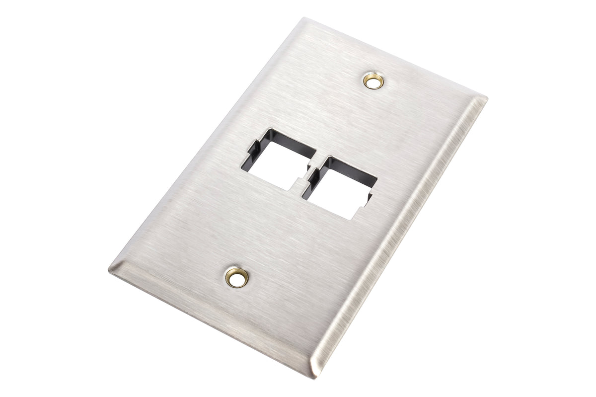 Commscope M12SP | M12SP 2-port Single Gang Stainless Steel Faceplate