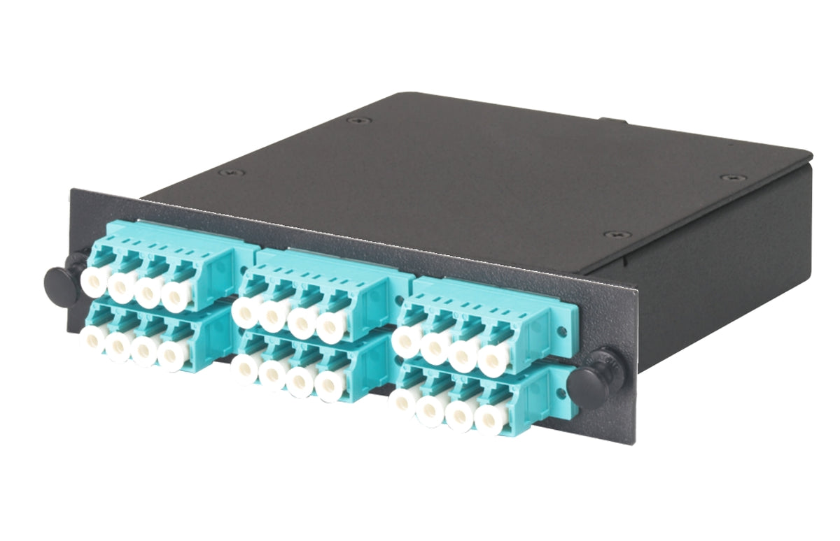 Commscope RMG-24MPODQ4 | RMG Fiber Optic Module, 24-fiber, MPO-LC, Multimode, OM3, aqua