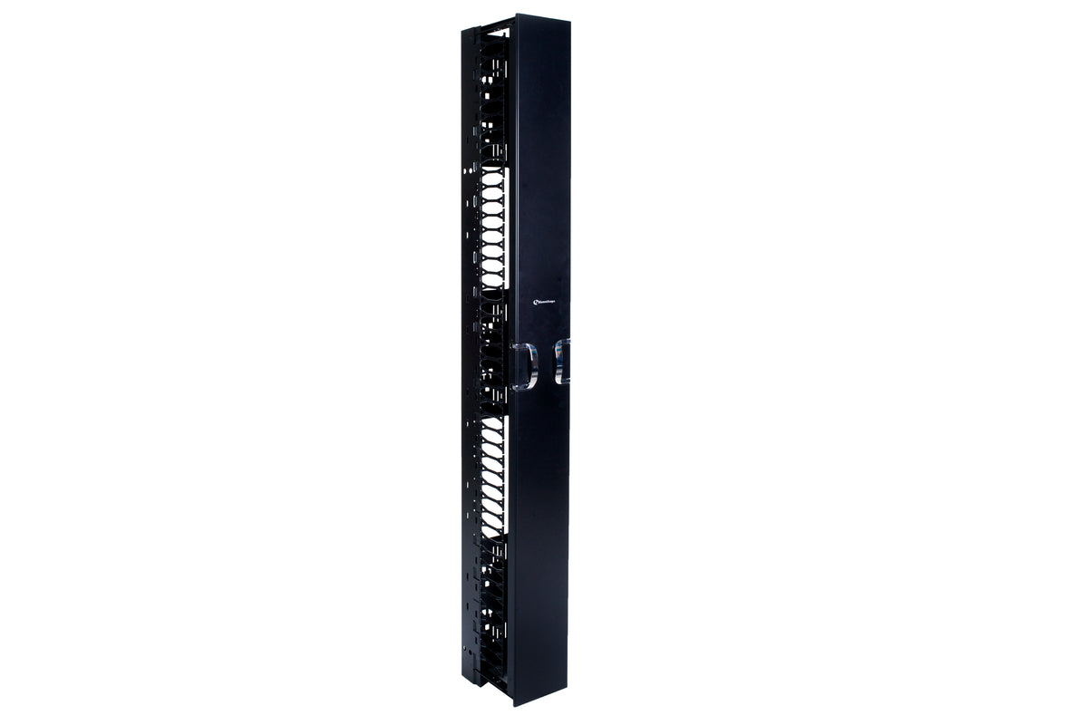 Commscope VCM-SS-96-8B Vertical Cable Management Kit, 8in X 96in (203mm X 2438mm) Single Sided, With Door, Black