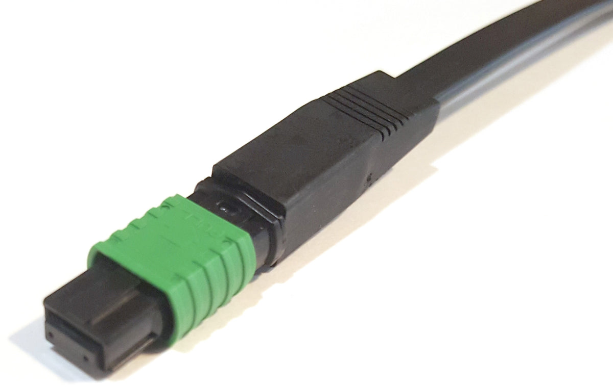 Commscope SFC12MP8SPRCGR | Qwik-Fuse MPO Connector, UNPINNED, SM-APC, Green, for ribbon, jacketed, single pack