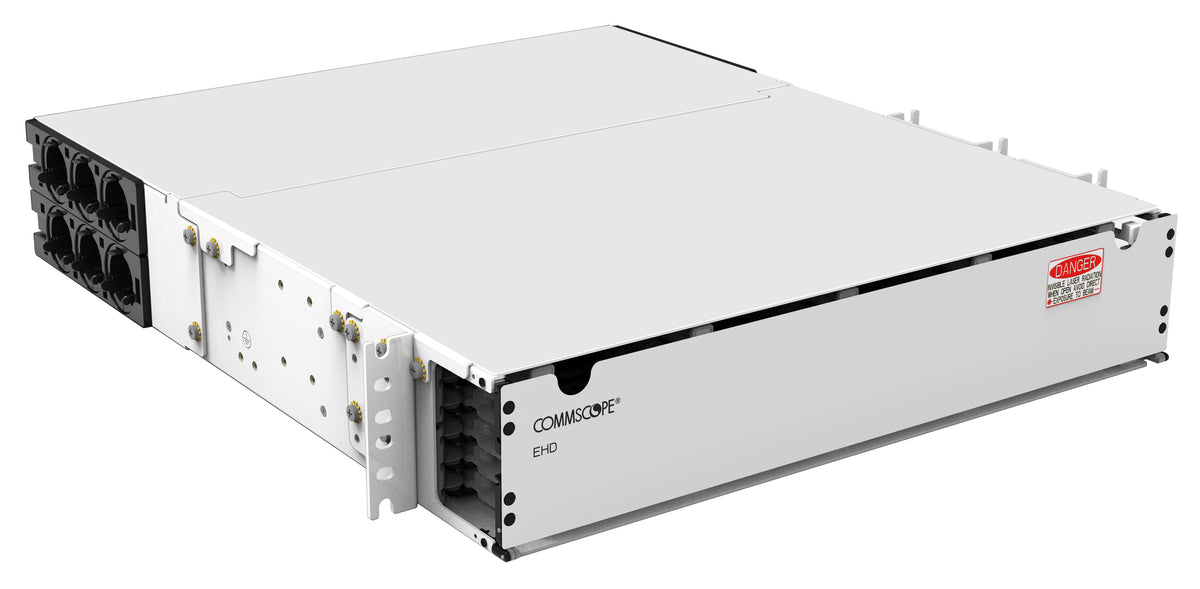 Commscope EHD-2U-W | SYSTIMAX EHD 2U sliding tray fiber panel, accepts (12) EHD ULL modules, splice cassettes or MPO panels