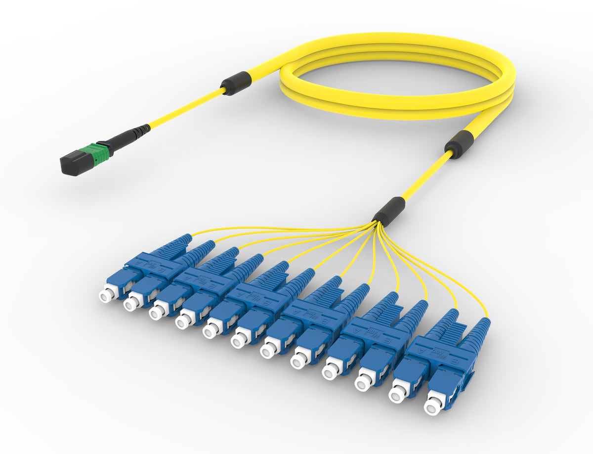 Commscope FLWMPSCADJEF015 | 24 inch breakout (end A/end B), no gland, no pulling grip | Jacket Color - Yellow | Cord Length - 15 Ft