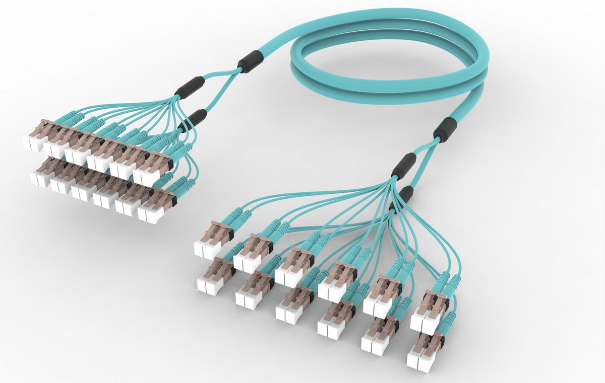 Commscope FLZLCLCAFMHF045 | 48 inch breakout (end A/end B), no gland, no pulling grip | Jacket Color - Aqua | Cord Length - 45 Ft