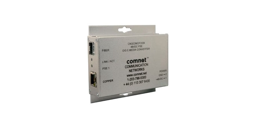 Comnet Communication Networks CNGE2MCPOEM/C | Ethernet Media Converter, 2-Port, 10/100/1000 Mbps, 48V DC, High-Power PoE