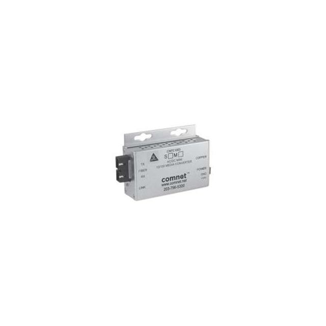 Comnet CNFE1002MAC1B-M | 10/100Mbps Ethernet Electrical to Optical Media Converter, Mini, AC/DC, 1550/1310nm, ST Connector, 1 Fiber, Multimode
