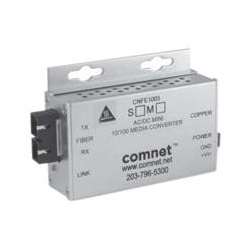 Comnet CNFE1002SAC1B-M | 10/100Mbps Ethernet Electrical to Optical Media Converter, Mini, AC/DC, 1550/1310nm, ST Connector, 1 Fiber, Single Mode