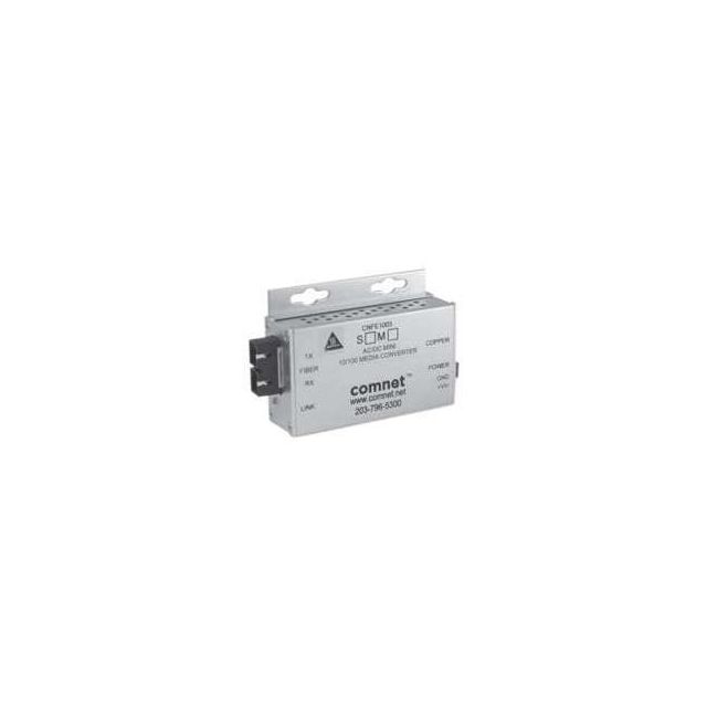 Comnet CNFE1002SAC1B-M | 10/100Mbps Ethernet Electrical to Optical Media Converter, Mini, AC/DC, 1550/1310nm, ST Connector, 1 Fiber, Single Mode