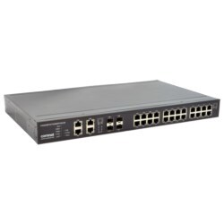 Comnet CNGE28FX4TX24MSPOE2/48 | Layer 2 Industrially Hardened Managed Ethernet Switch All Gigabit 24 Tx With Poe+ And 4 Sfp Fx