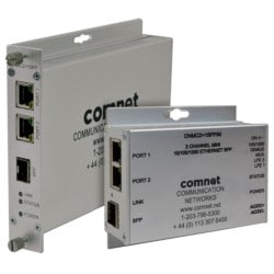 Comnet CNMC21SFP | 2 Channel 10/100/1000 Mbps Ethernet Electrical To Optical
