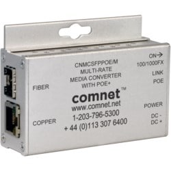 Comnet CNMCSFPPOE/M | Mini 10/100/1000Mbps Ethernet Media Converter with IEEE 802.3at 30W PoE+