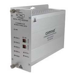 Comnet FVT412S1 | Video Transmitter/Data Transreceiver, Single Mode, 4-Channel Digitally Encoded Video, 2 Bi-Directional Data Channels, 1 Bi-Directional Contact Closure