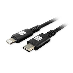 Comprehensive Connectivity LTNG-USBC-3PROBLK | Pro AV/IT Lightning Male to USB-C Male Cable, Black, 3ft