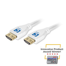 Comprehensive Connectivity MHD18G-12PROWHTA | MicroFlex Pro AV/IT 4K60 18Gbps HDMI Active Cable with ProGrip, White, 10ft