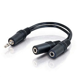 Comprehensive Connectivity MP/2MJ-CS | 3.5mm Stereo Plug to Dual Stereo Mini Jack Audio Cable, 6in