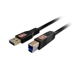 Comprehensive Connectivity USB5G-AB-10PROBLK | Pro AV/IT Integrator Series Certified Ultra-Flexible USB 3.0 (3.2 Gen1) 5Gbps A Male to B Male Cable, 10ft
