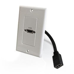 Comprehensive Connectivity WPD-HD1-AW | HDMI Pass-Through Single Gang Decorative Wall Plate with Pigtail - White