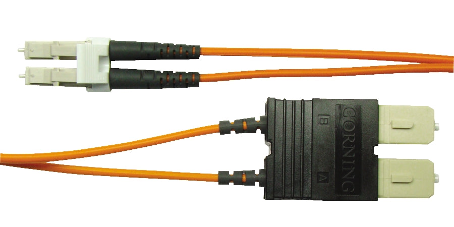 Compulink LCCSCCD1 | 2-Fiber LC to SC Jumper, OM1 62.5/125 µm, Ceramic Tip, 3.3 ft (1 m)