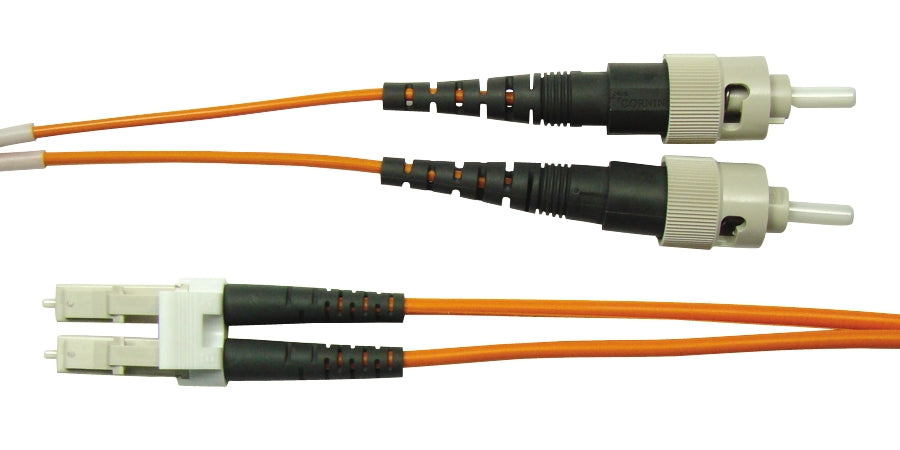 Compulink LCCSTCD10 | 2-Fiber LC to ST Jumper, OM1 62.5/125 µm, Ceramic Tip, 32.8 ft (10 m)