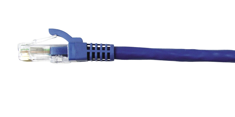 Compulink M88DE3FC606B | CAT6 Stranded Patch Cable, 24AWG, 4-Pair, D/E Modular, 568A/B, 3 ft, Blue, with Boots