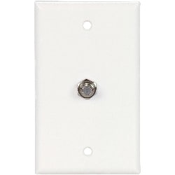Cooper Wiring Devices 1172W | Flush Mount Wallplate With Coaxial Adapter, Type F, Standard Size, Thermoplastic, White