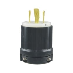 Cooper Wiring Devices CWL1630C | Hart-Lock Industrial Safety Grip Connector, 30A 3 480V, Nema L16-30, 3-Pole, 4-Wire Grounding, Back Wire, #16 - #12 Awg, Nylon, Black And White