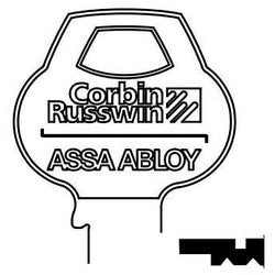 Corbin Russwin 27-5PIN-10 | Door Lock Key Blank, Cylinder, Single-Section, Standard, 5-Pin, X-Class Bitting, Coined Logo Bow