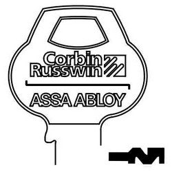 Corbin Russwin 59C1-6PIN-10 | Door Lock Key Blank, Cylinder, Single-Section, Standard, 6-Pin, Z-Class Bitting, Coined Logo Bow
