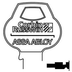 Corbin Russwin 67B1-6PIN-10 | Door Lock Key Blank, Cylinder, Single-Section, Standard, 6-Pin, X-Class Bitting, Coined Logo Bow