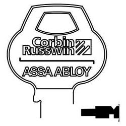 Corbin Russwin 77B1-6PIN-10 | Door Lock Key Blank, Cylinder, Single-Section, Standard, 6-Pin, X-Class Bitting, Coined Logo Bow