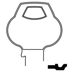 Corbin Russwin 981-6PIN-11 | Door Lock Key Blank, Cylinder, Single-Section, Standard, 6-Pin, 981-Class Bitting, Plain Bow