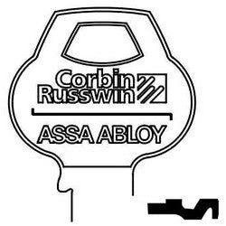 Corbin Russwin 982-6PIN-10 | Door Lock Key Blank, Cylinder, Single-Section, Standard, 6-Pin, 981-Class Bitting, Coined Logo Bow