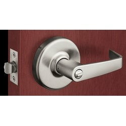 Corbin Russwin CL3810-NZD-626 | Door Key-in-Lever Lockset, Standard Duty, Non-Handed, Newport, Die-Cast Zinc Lever, Brass Rose, ANSI F75, Satin Chrome Plated, for Passage/Closet