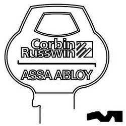 Corbin Russwin D1-5PIN-10 | Door Lock Key Blank, Cylinder, Single-Section, Standard, 5-Pin, DH-Class Bitting, Coined Logo Bow