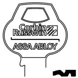 Corbin Russwin D2-6PIN-10 | Door Lock Key Blank, Cylinder, Single-Section, Standard, 6-Pin, DH-Class Bitting, Coined Logo Bow