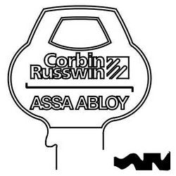 Corbin Russwin H4-6PIN-10 | Door Lock Key Blank, Cylinder, Single-Section, Standard, 6-Pin, DH-Class Bitting, Coined Logo Bow