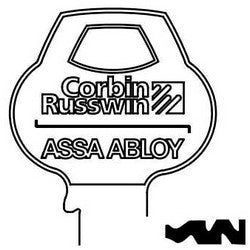 Corbin Russwin H7-6PIN-10 | Door Lock Key Blank, Cylinder, Single-Section, Standard, 6-Pin, DH-Class Bitting, Coined Logo Bow